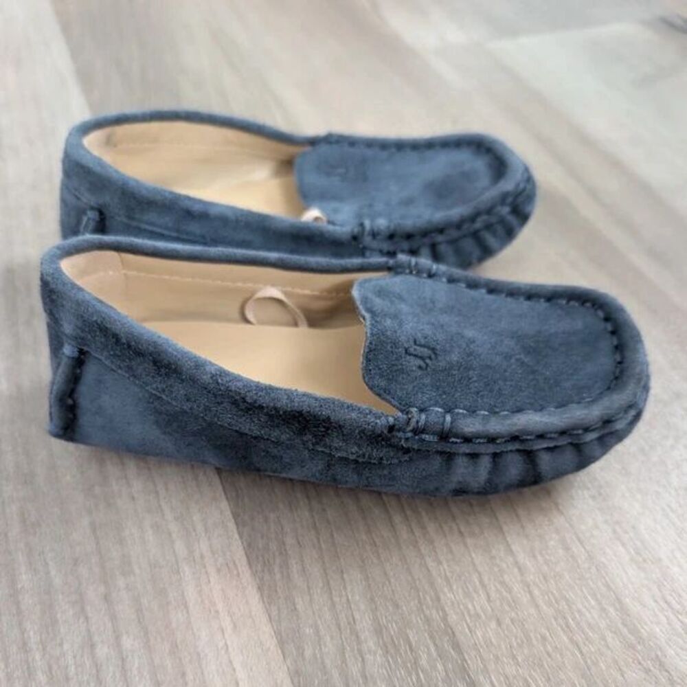 Janie and Jack Navy Blue Suede Diving Shoes, Size 7/8C
